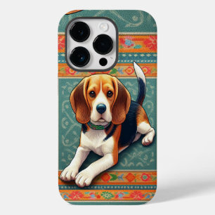 Stylish Realistic 3D Beagle Dog Colorful Border Case-Mate iPhone 14 Pro Case