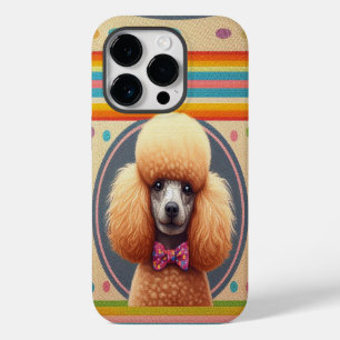Stylish Realistic Cute Poodle Dog Colorful Border Case-Mate iPhone 14 Pro Case