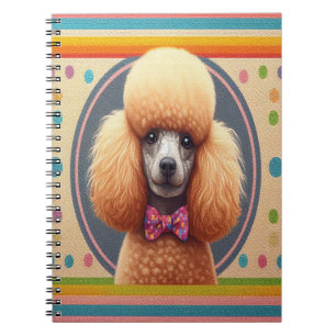 Stylish Realistic Cute Poodle Dog Colorful Border Notebook