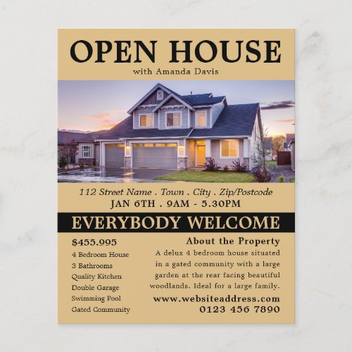 Stylish Realtor Open House Advertising Flyer