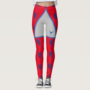 Stylish Red and blue eagle Modern design Leggings