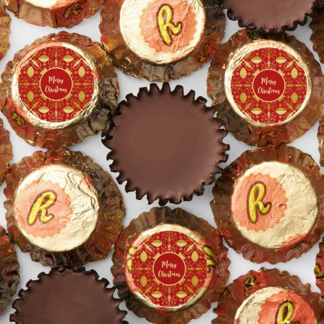 Stylish Red and Gold Christmas  Reese's Peanut Butter Cups (Assorted)