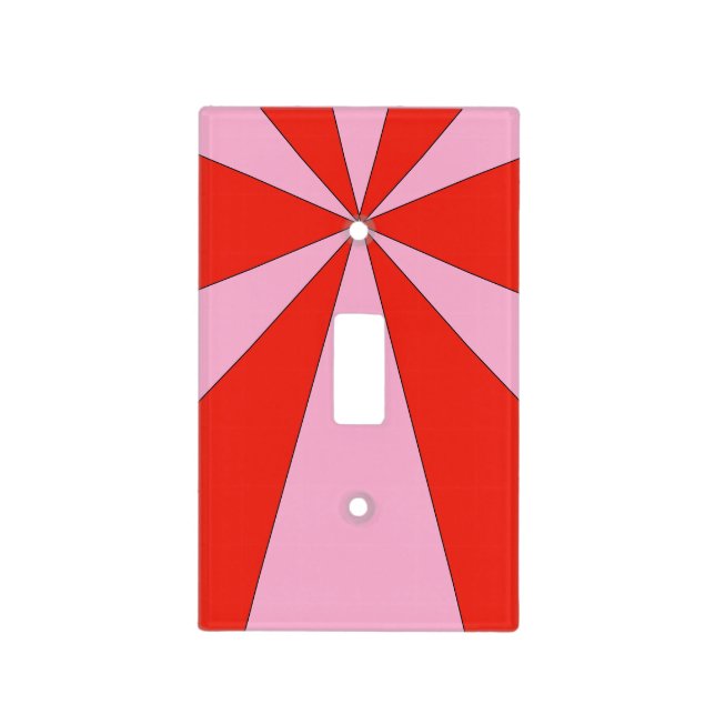 Stylish Red and Pink Spokes Light Switch Cover (Front)