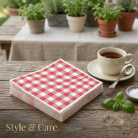 Stylish Red and White Checkered Standard Luncheon