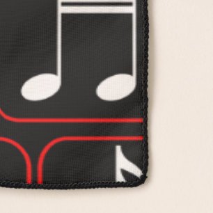 Stylish Red Black and White Geometric Music Notes Scarf