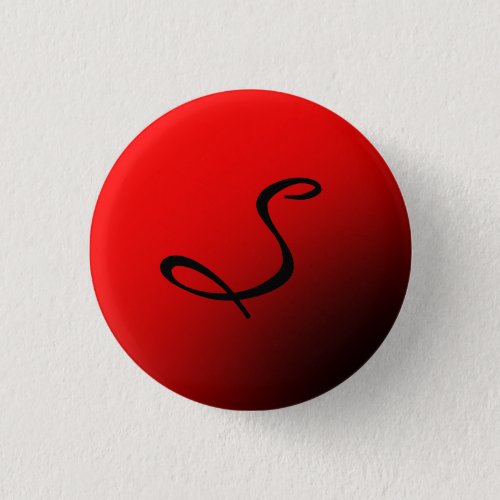 Stylish Red Black Monogram Initial Professional Button