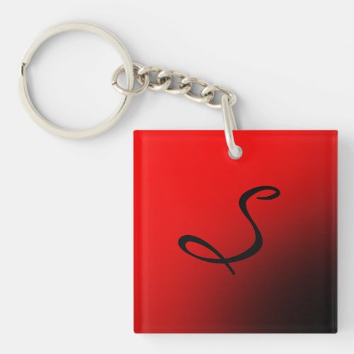 Stylish Red Black Monogram Initial Professional Keychain