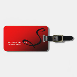 Stylish Red Black Monogram Professional Luggage Tag