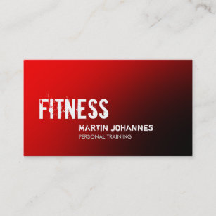 Stylish Red Black Personal Trainer Business Card