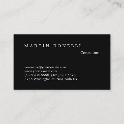 Stylish Red Black Plain Clean Business Card