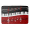 Stylish Red Black White Piano Keys and Notes