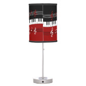 Stylish Red Black White Piano Keys and Notes Table Lamp (Back)