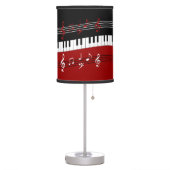 Stylish Red Black White Piano Keys and Notes Table Lamp (Left)