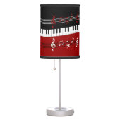 Stylish Red Black White Piano Keys and Notes Table Lamp (Right)