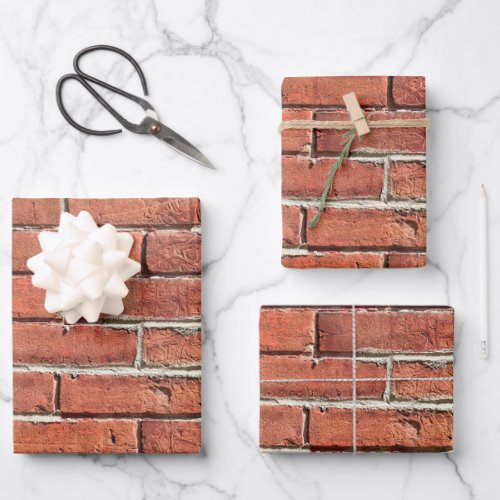 Stylish Red Brick Textured Urban Wall Wrapping Paper Sheets