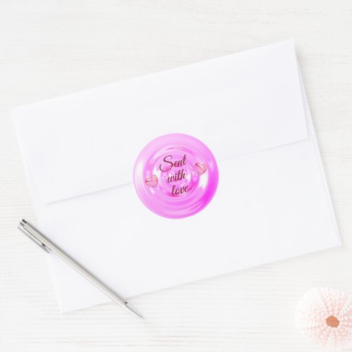 Stylish Red Button Heart Script Cute Quotes Classi Classic Round Sticker