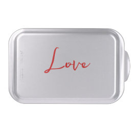 Stylish Red Calligraphy White Love Wedding Cake Pan