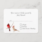 Stylish Red Cardinals Wedding RSVP Card