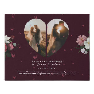 Stylish Red Custom Heart shape gift for her & him Faux Canvas Print