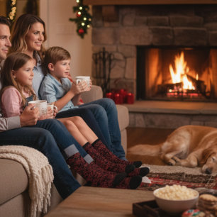 Stylish Red Floral Pattern on Black Socks