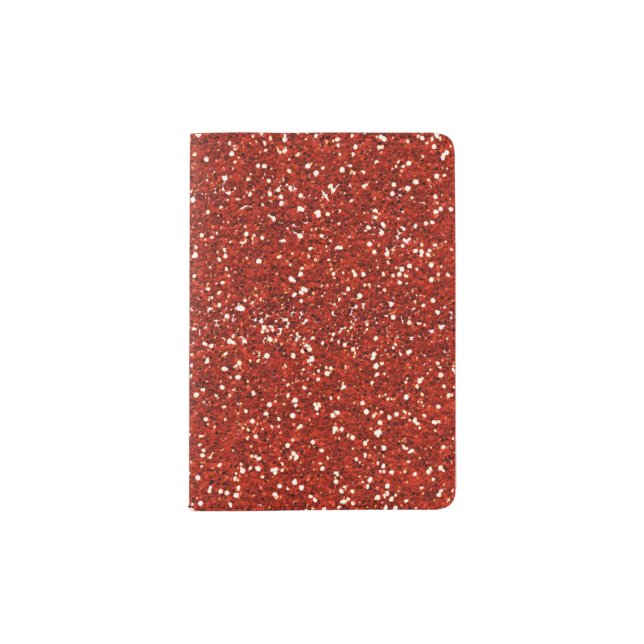Stylish  Red Glitter Passport Holder (Front)