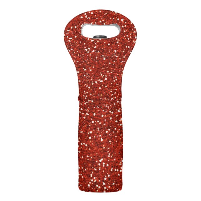 Stylish  Red Glitter Wine Bag (Front)