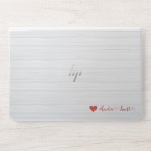 Stylish Red Heart Monogram  HP Laptop Skin