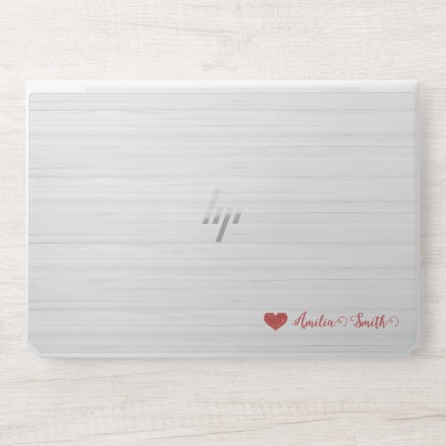Stylish Red Heart Monogram  HP Laptop Skin