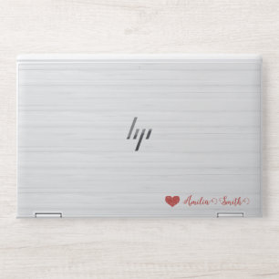 Stylish Red Heart Monogram HP Laptop Skin