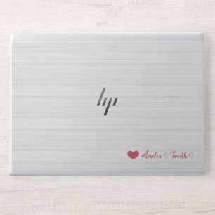 Stylish Red Heart Monogram HP Laptop Skin