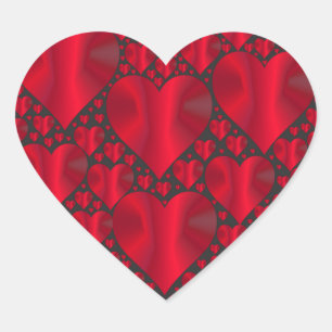 Stylish Red Heart on black  Sticker