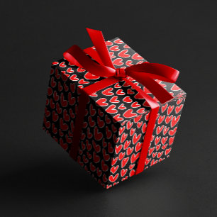 Stylish Red Hearts Pattern valentines day Wrapping Paper
