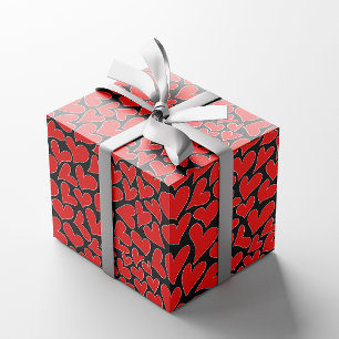 Stylish Red Hearts Pattern valentines day Wrapping Paper