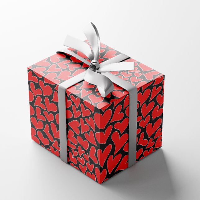 Stylish Red Hearts Pattern valentines day Wrapping Paper (Creator Uploaded)
