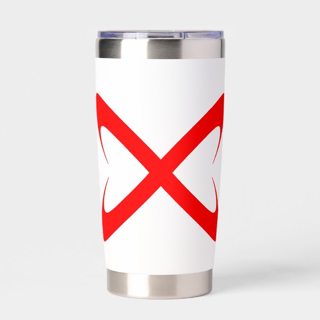 Stylish Red Letter X Monogram Insulated Tumbler (Front)