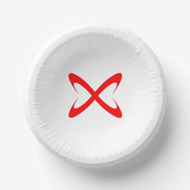 Stylish Red Letter X Monogram Paper Bowls (Front)