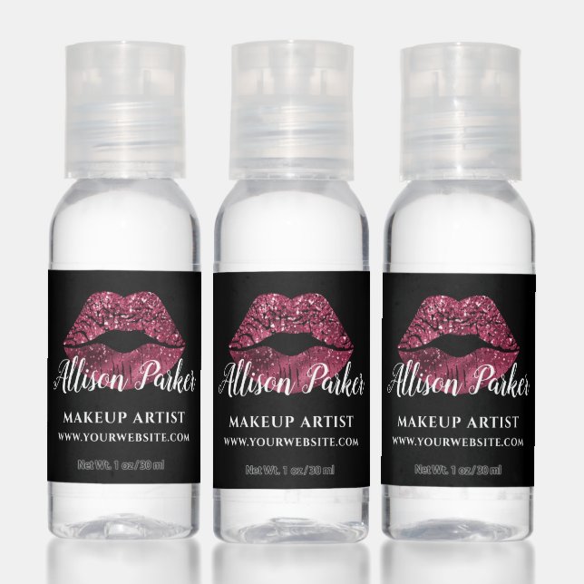 Stylish Red Lips Makeup Artist Promotional Hand Sanitizer (Set)