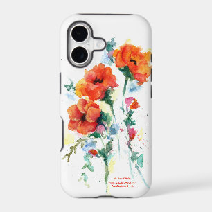 Stylish Red-Orange Poppy Trio Posing iPhone 17 Case