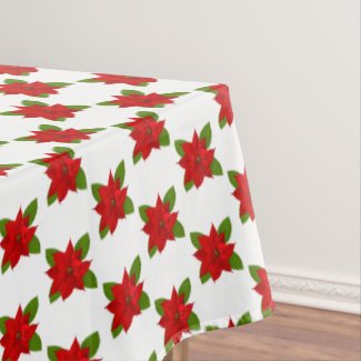 Stylish Red Poinsettia Flowers on White