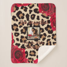 Stylish Red Rose Leopard Print With Photo Small