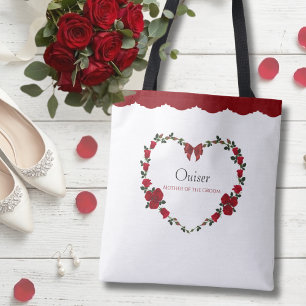 Stylish Red Roses Mother of Groom Gift Tote Bag