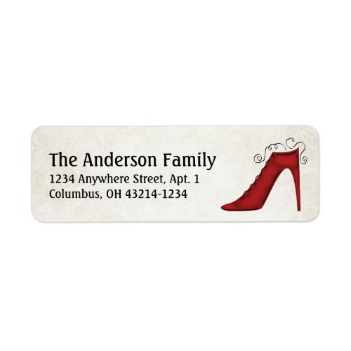 Stylish Red ShoeBoot Return Address Labels