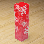 Stylish Red Snowflakes Modern Christmas pattern Wine Box<br><div class="desc">Stylish and modern festive pattern featuring a red background and elegant, white snowflakes. The clean, geometric snowflake design brings a touch of winter charm, adding sophistication and a festive flair. Perfect for wrapping gifts in a memorable and eye-catching way. This design seamlessly blend modern aesthetics with holiday spirit, making it...</div>