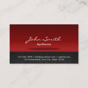 Stylish Red Stage Apothecary Business Card