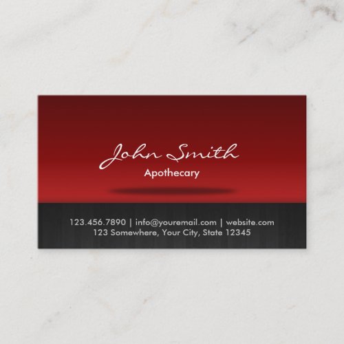 Stylish Red Stage Apothecary Business Card