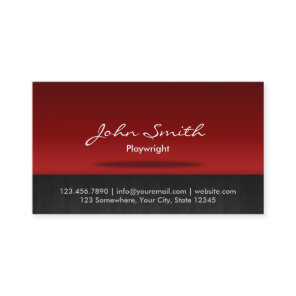 Stylish Red Stage Playwright Business Card