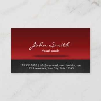 Stylish Red Stage Vocal Coach Business Card by cardfactory at Zazzle