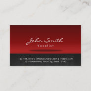 Stylish Red Stage Vocalist Business Card at Zazzle