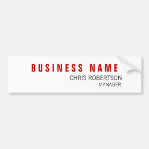 Stylish Red White Modern Minimalist Unique Bumper Sticker
