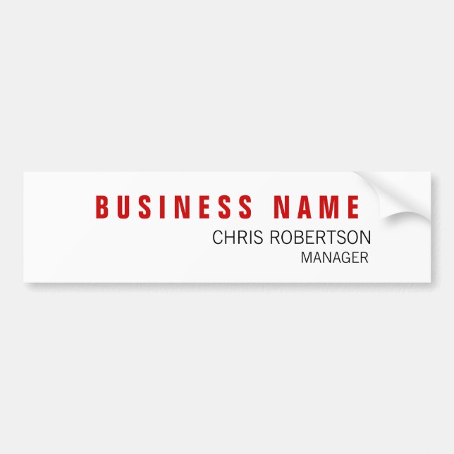 Stylish Red White Modern Minimalist Unique Bumper Sticker (Front)